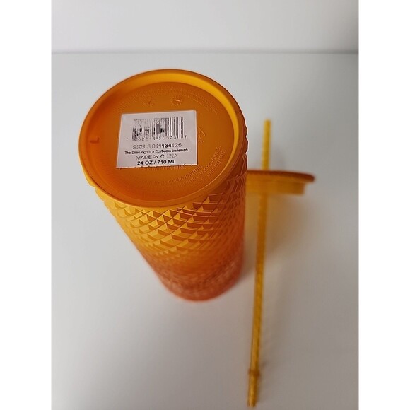 Starbucks 2022 Summer Orange Mango Ombre Jeweled Venti Cold Cup Tumbler 24oz - Picture 8 of 9